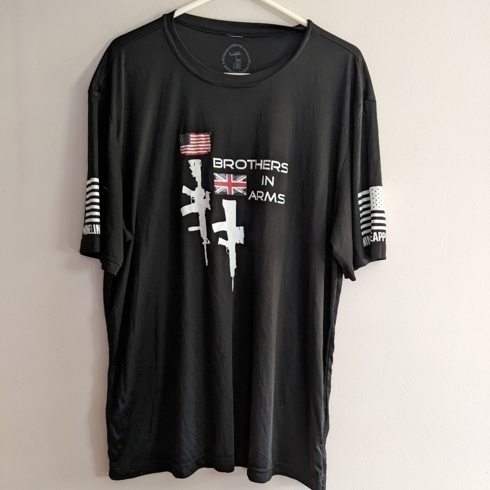 Nine Line Brothers in Arms US and UK Short Sleeve Black T-Shirt Men's XXL